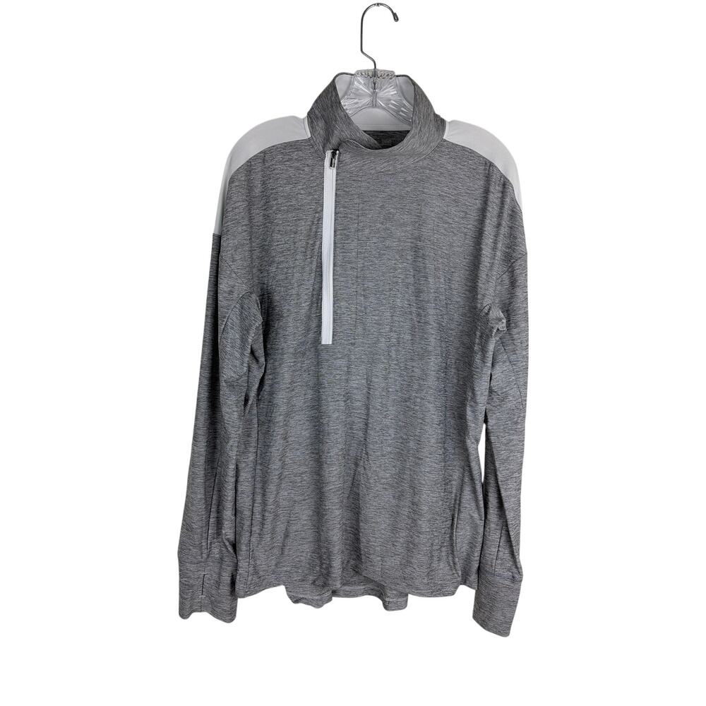 Under Armour Women 1/2 Zip Top Large Loose Fit Gray Shirt All Season Lightweight